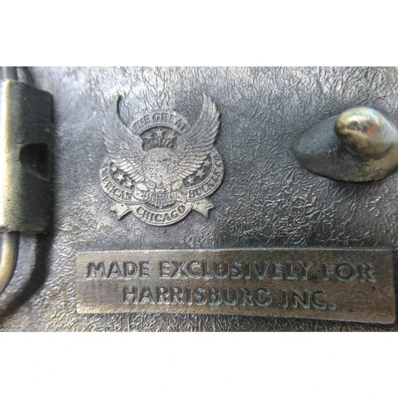 VINTAGE 1970s **HARRISBURG** HOUSTON TEXAS BUCKLE Great American Buckle Co - Picture 3 of 3